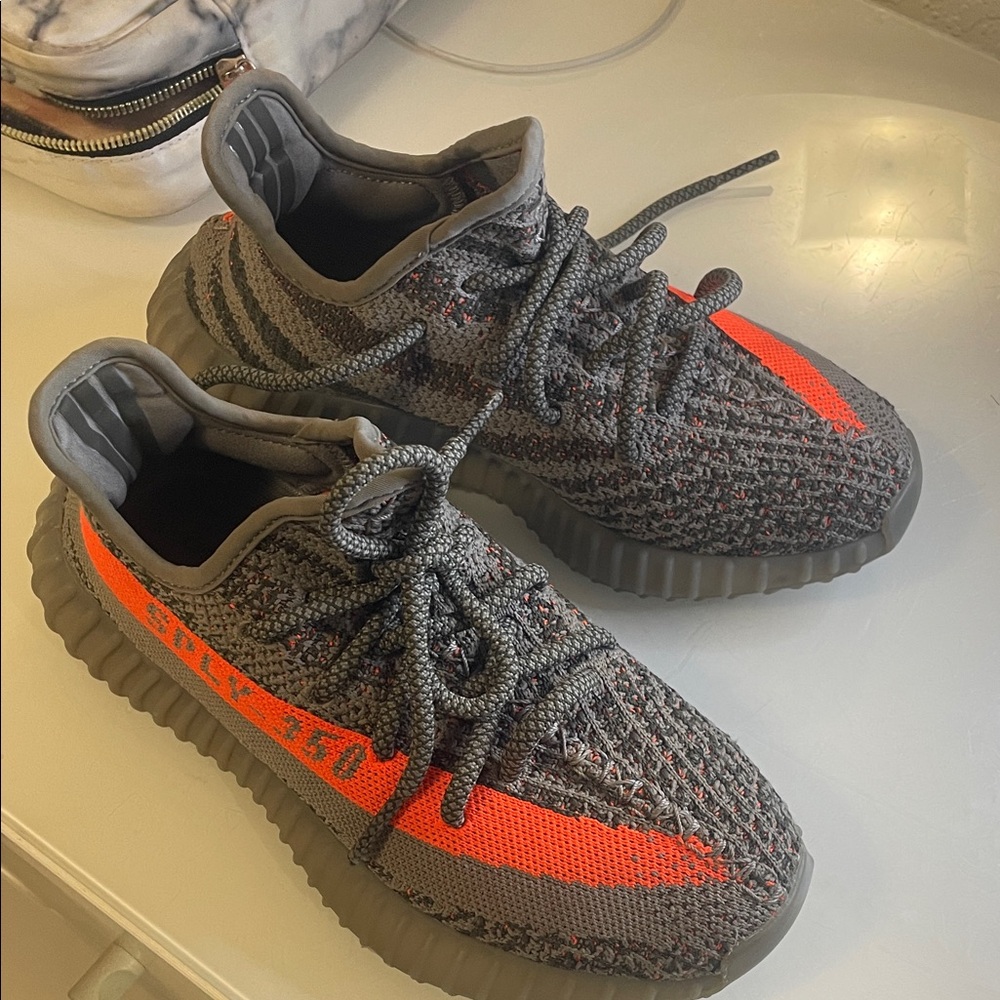 Yeezy Boost 350 V2 in Gray and Orange